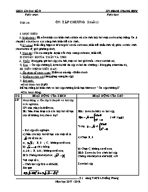 Giáo án Đại số Lớp 9 - Tiết 16 Ôn tập Chương I (Tiết 1) - Năm học 2017-2018 - Phạm Quang Huy